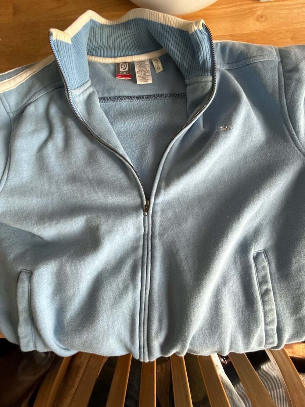 Ocean Pacific Jacket Size L Light Blue Full Zip Sweatshirt